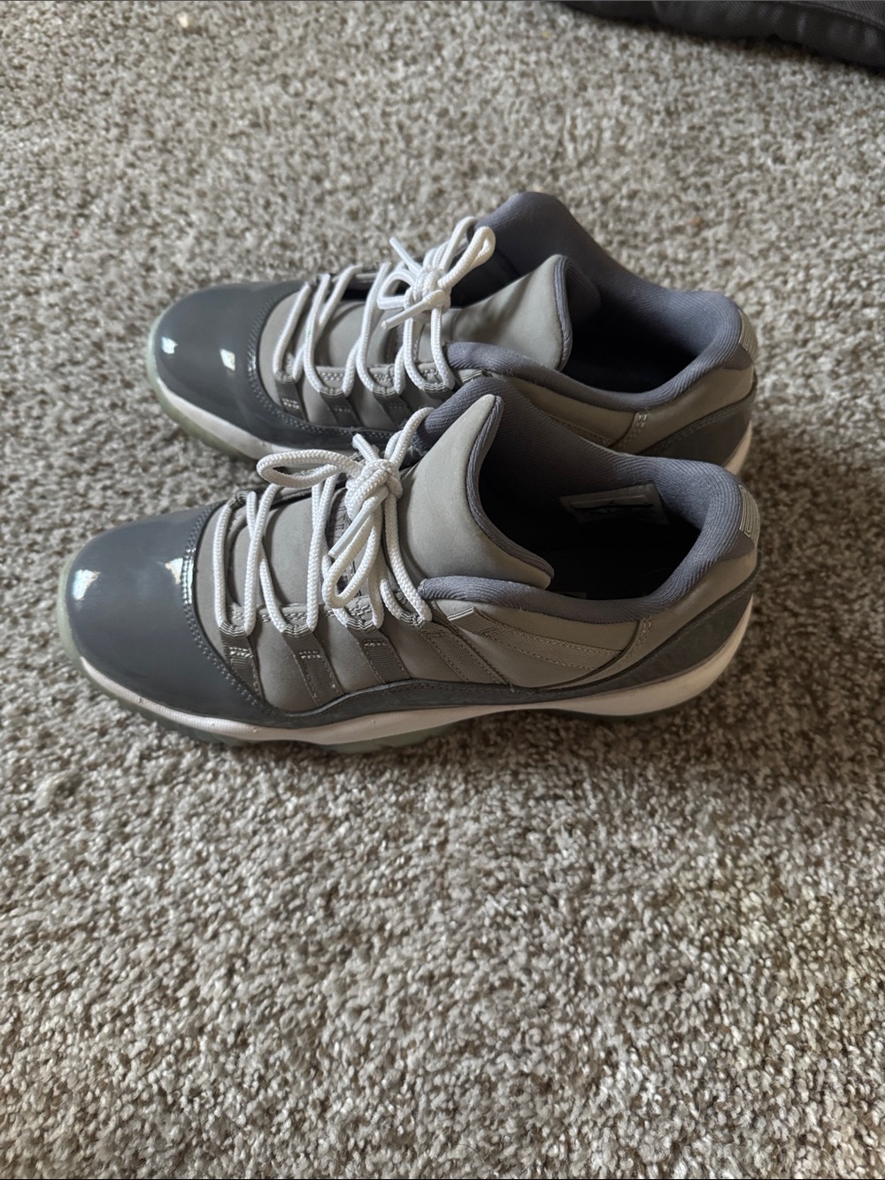 Jordan Women's Low Top Athletic Shoes in Gray and White